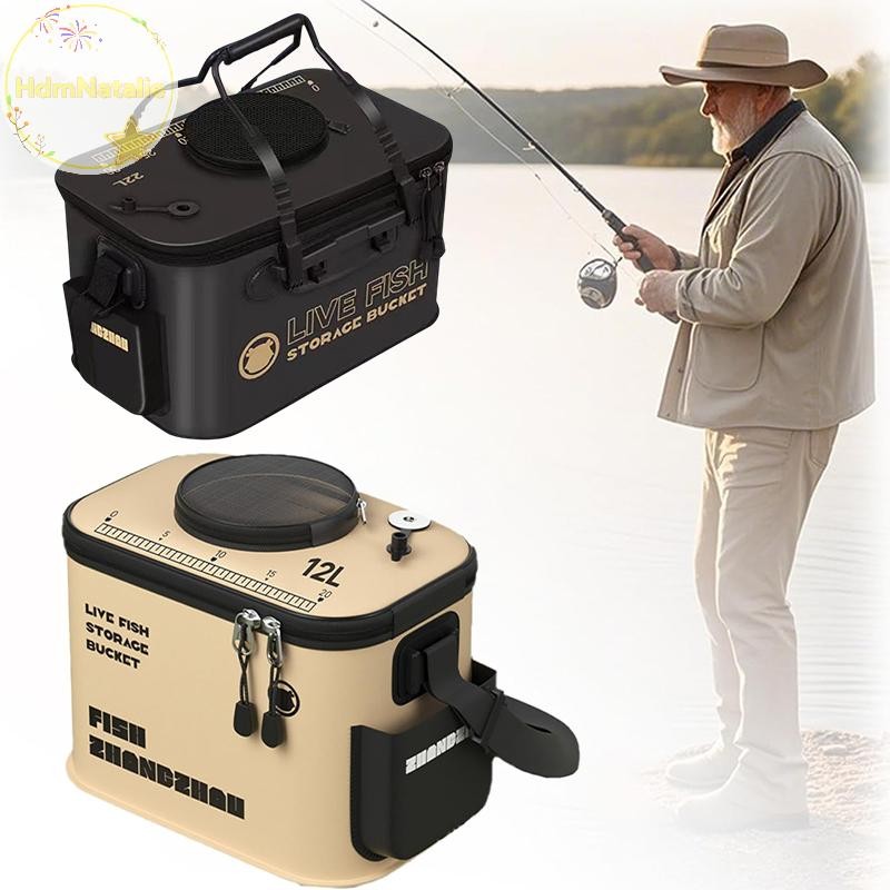 Xô Câu Cá 12L/22L Có Thể Gập Lại, Làm Từ EVA, Bảo Vệ Cá Tươi