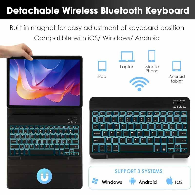 Ốp Bàn Phím Cho Honor Pad X7 8.7 2025 Bàn Phím Có Đèn Nền Không Dây Có Vỏ Bảo Vệ Cho Honor Pad X7 8.7 Phụ Kiện