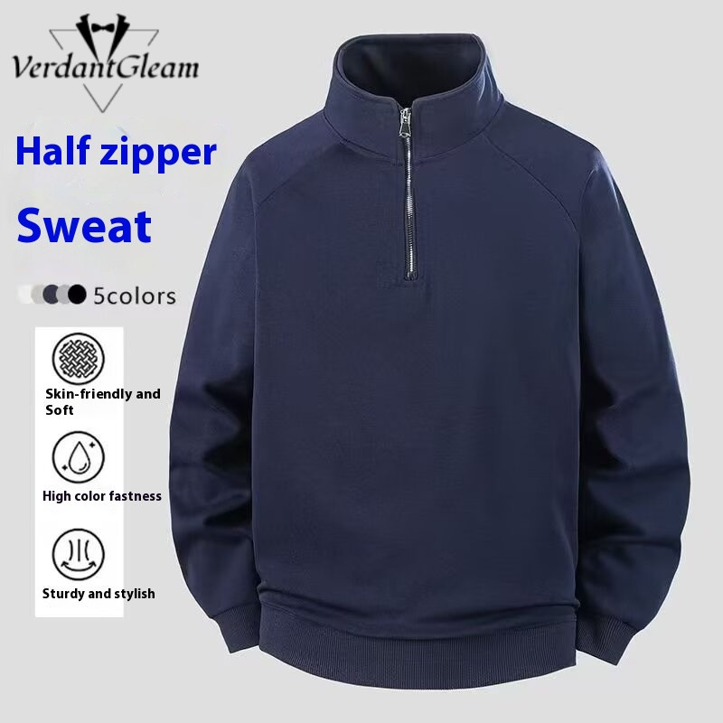 Áo nỉ cổ Polo nửa-Zip unisex mềm mại và bền bỉ, phù hợp mặc hàng ngày