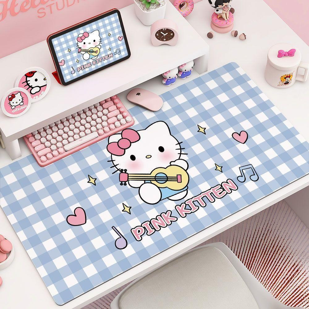 Miếng Lót Chuột Kitty Dễ Thương - Dày 3mm Chống Trơn Trượt, Thiết Kế Mèo Hoạt Hình Cho Bàn Làm Việc Bé Gái, Nhiều Kích Cỡ Tùy Chọn