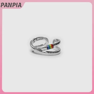 PNPIA-Mobius Cầu Vồng Nhẫn Thiết Kế Niche Xu Hướng Cá Tính Nhẫn Màu