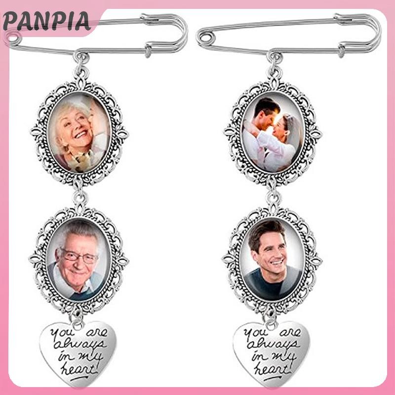 PANPIA-Áo Bó Hoa Cưới Ảnh Quyến Rũ DIY Pin Trâm Cài Bộ Làm Khung Lanh Quyến Rũ Hình Bầu Dục Khung Có Mặt Dây Chuyền Cho Trái Tim Ngày Lễ