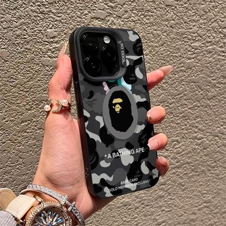 Street Wear Color Block Ape Head Vỏ điện thoại mát mẻ Tương thích iPhone 16Plus XS 13Pro 14Plus 12Promax Chống sốc 15Pro 8Plus 11Promax XR Vỏ mềm bảo vệ mờ chống sốc