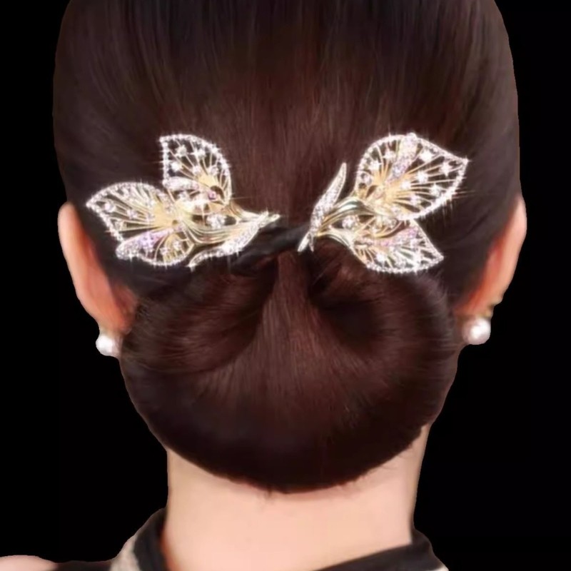 Bộ kẹp tóc hình bun pha lê sang trọng, phù hợp với style cosplay truyền thống