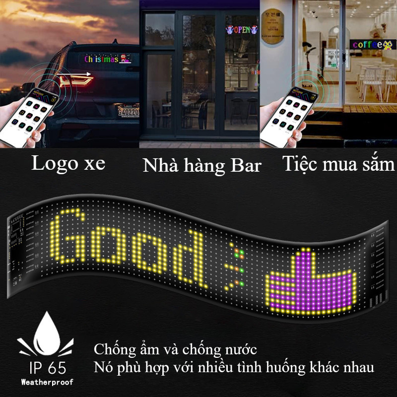 Đèn led MA TRẬN hiện thị màn hình OTO，Màn Hình LED Ô Tô, Cuộn quảng cáo, Chống nước IP65