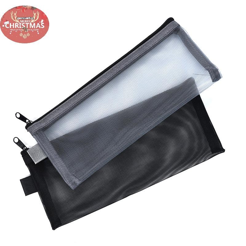 XUAN 1 Cái Trong Suốt Lưới Bút Chì Túi Đựng Bút Đơn Giản Di Động Văn Phòng Sinh Viên Hộp Đựng Đồ Dùng Học Tập Hộp Bút Hóa Đơn Túi Bảo Quản Du Lịch Phụ Kiện Hành Lý VN