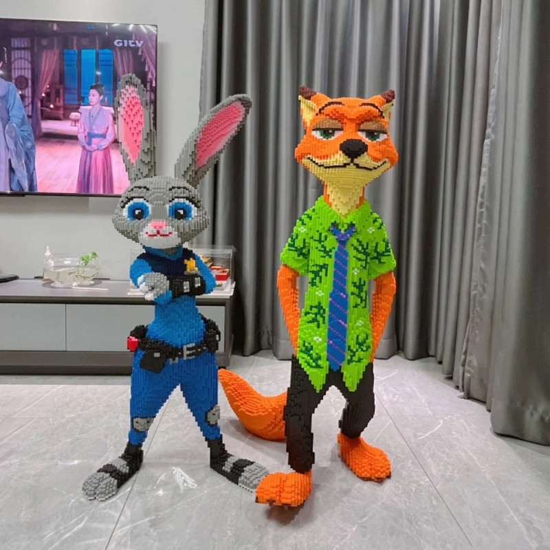 Khối Đồ Chơi Judy Sĩ Quan Cảnh Sát Nick Fox Đồ Chơi Gạch Hội Trẻ Em Giáo Dục Handmade Quà Tặng