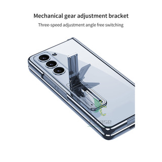 Ốp lưng trong suốt pha lê mạ điện cho Samsung Galaxy Z Fold 6 Z Fold 5 Z Fold 4 chân đế Vỏ phim cường lực phía trước