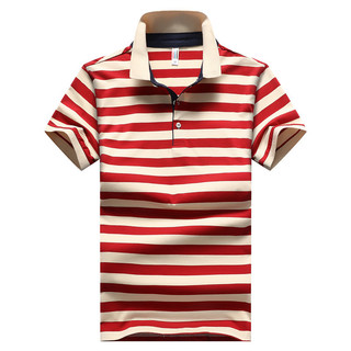 Áo Polo Dichuangzhe Nam Sọc Gấp Cổ Cotton Sọc Áo Thường Ngày