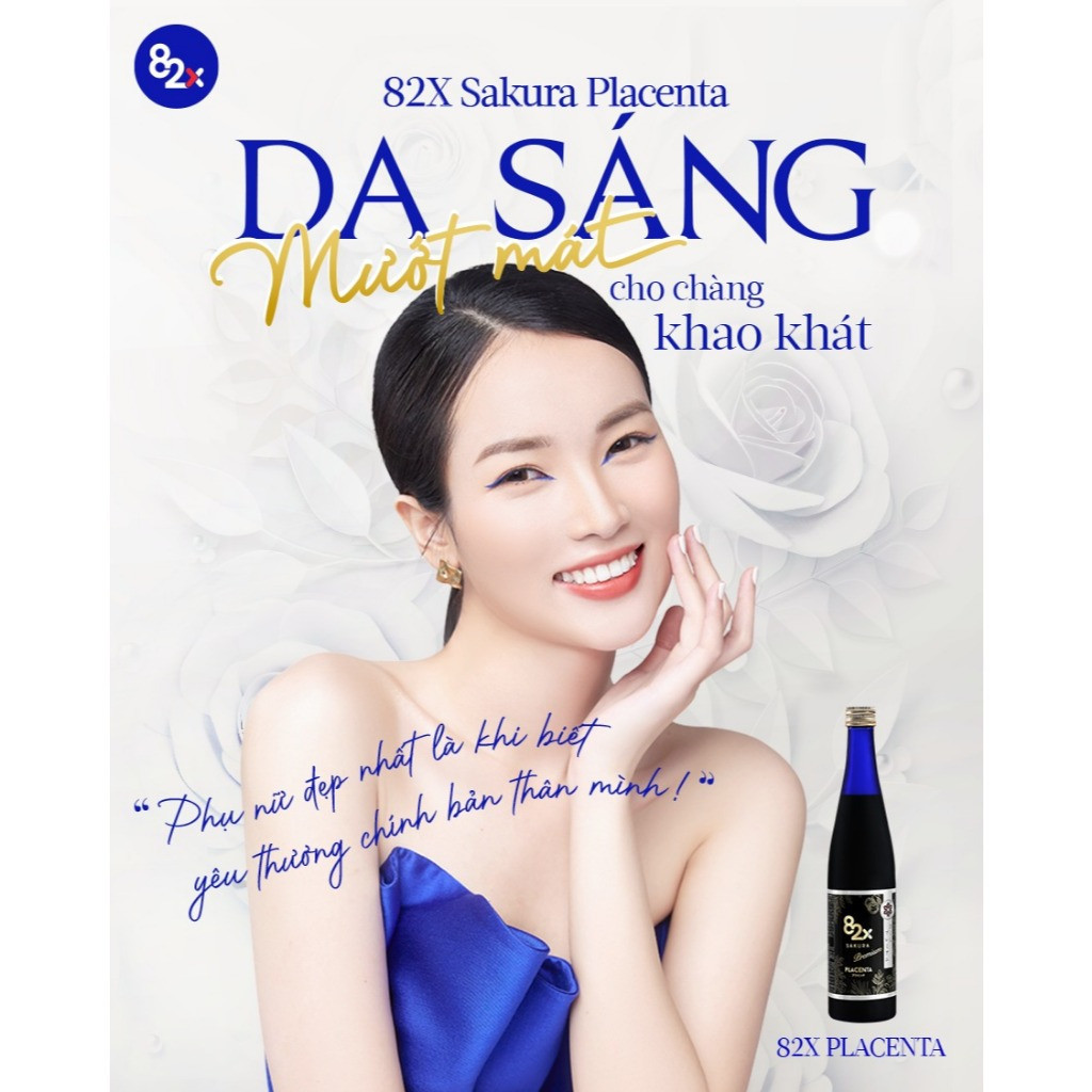 Ảnh Nước Uống Đẹp Da 82X SAKURA PLACENTA PREMIUM Dòng Cao Cấp - Cân Bằng Nội Tiết, Sáng Đều Màu Da 3
