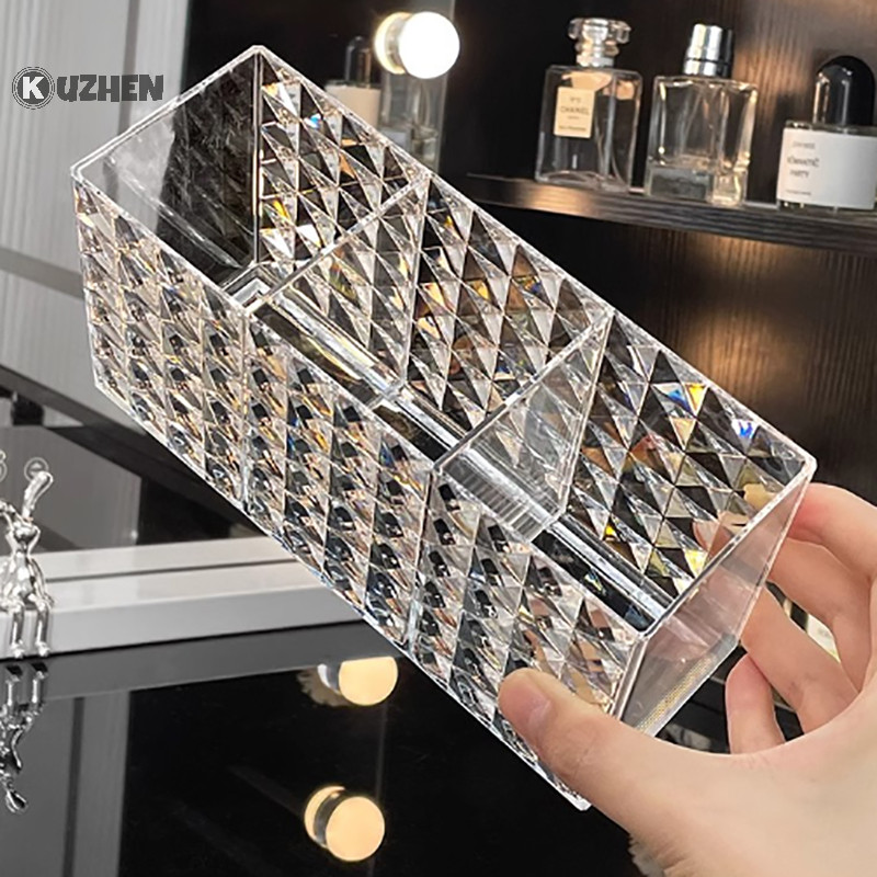 Kuzhen Hộp bảo quản dụng cụ trang điểm acrylic trong suốt cho cọ môi