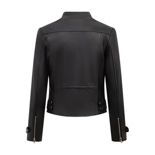 Áo Da Nữ FTT Leather Biker Jacket Da Cừu Phối Bốn Đai Hông AN303C