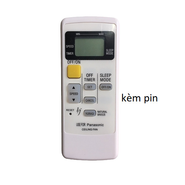 tay điều Khiển remote từ xa Quạt Trần Panasonic 5 cánh bản to-kèm pin