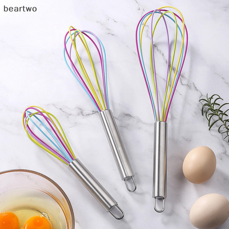 < Beartwo > Dây bóng bay bằng thép không gỉ Máy đánh trứng bằng tay Máy trộn đánh trứng bằng tay Nhà bếp Dụng cụ làm bánh Kem sữa Máy trộn bơ Đẹp