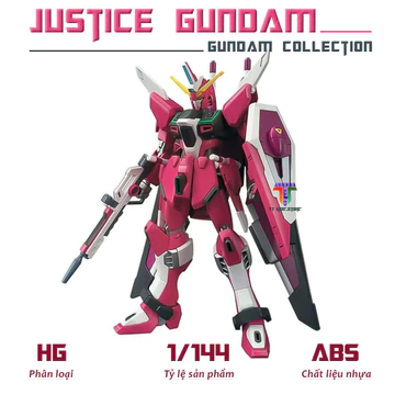 Mô hình HG Justice Gundam, 1/144 Gundam, Mô hình nhựa, Đồ chơi xếp hình MECHA, Xếp hình nhựa