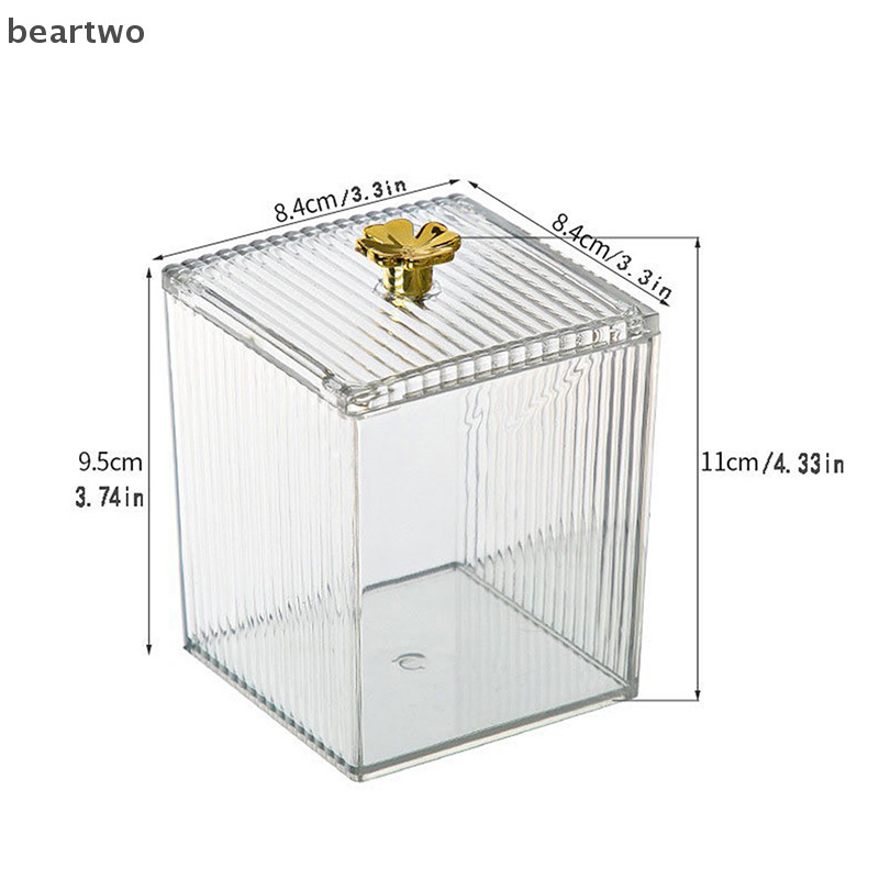 < Beartwo > Hộp đựng đồ trang điểm Acrylic Hộp đựng khăn bông trang sức mỹ phẩm Hộp đựng bông cho tổ chức phòng tắm Đẹp