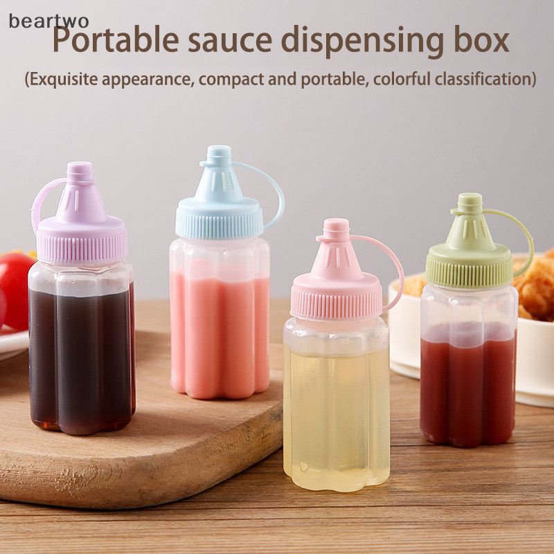 < Beartwo > Hộp đựng gia vị bằng nhựa ép nước sốt Vuốt Trang điểm Gia vị Salad Hộp đựng thịt nướng ngoài trời Cắm trại đẹp