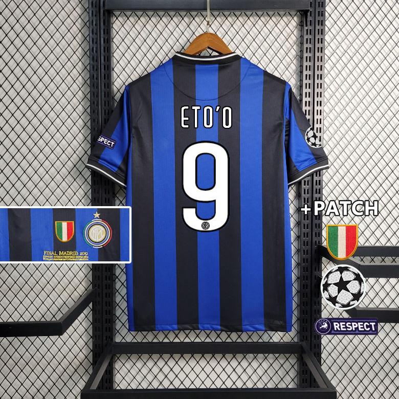 Sy3 09 / 10 Inter Milan sân nhà UCL Phiên bản cuối cùng Áo bóng đá chất lượng cao Áo thun Trẻ em Người lớn Plus Size YS3