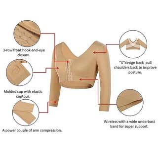 Aishang Cánh Tay Shaper Cho Nữ Bài Phẫu Thuật Đẩy Lên Áo Ngực Nén Tay Giảm Béo Cánh Tay Đóng Cửa Phía Trước Liền Mạch Shapewear