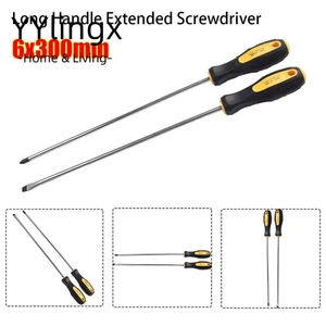 YYlingx 1 / 2 Chiếc Tua Vít Mở Rộng, Tua Vít Tay Cầm Dài Đa Năng Đầu Chữ Thập, Tay Cầm Cao Su Magnetlc Bền 6x300mm Tay Cầm Bằng Tay Lái Vít