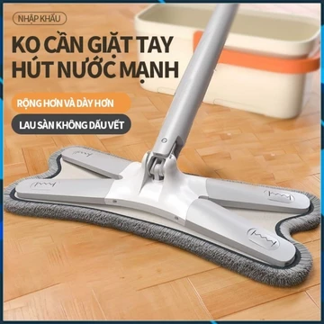 Cây Lau Nhà Rảnh Tay 38cm Cây Lau Nhà Phẳng Lớn Dụng Cụ Lau Nhà Tiện Dụng Cây Lau Nhà Lười Lau Nhà - Shop Gia dụng