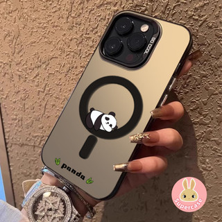 Vỏ Từ Tính Họa Tiết Gấu Trúc Dễ Thương Cho Vivo Y28s Y03 Y200 Y200i Y38 T3X 5G V30 V29 Lite IQOO Z9 Turbo Z9X Z8 X100 Ultra Ốp Lưng Sạc Không Dây Từ Tính