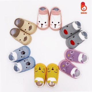 Giày vớ tập đi cổ ngắn đế chống trượt hình thú đáng yêu cho bé