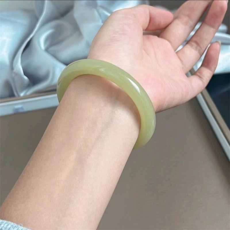 Vòng tay lục lam cổ xanh hồ Vòng tay thanh tròn cổ điển Vòng tay nữ