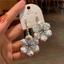Bông tai thủ công Bông tai hoa trắng Zircon Bán buôn nữ