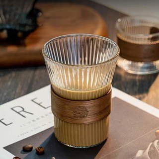 Ly Thủy Tinh Chịu Nhiệt Có Vòng Gỗ Chống Nóng - Ly trà, Cốc Coffee Độc Đáo Dung Tích SUNND