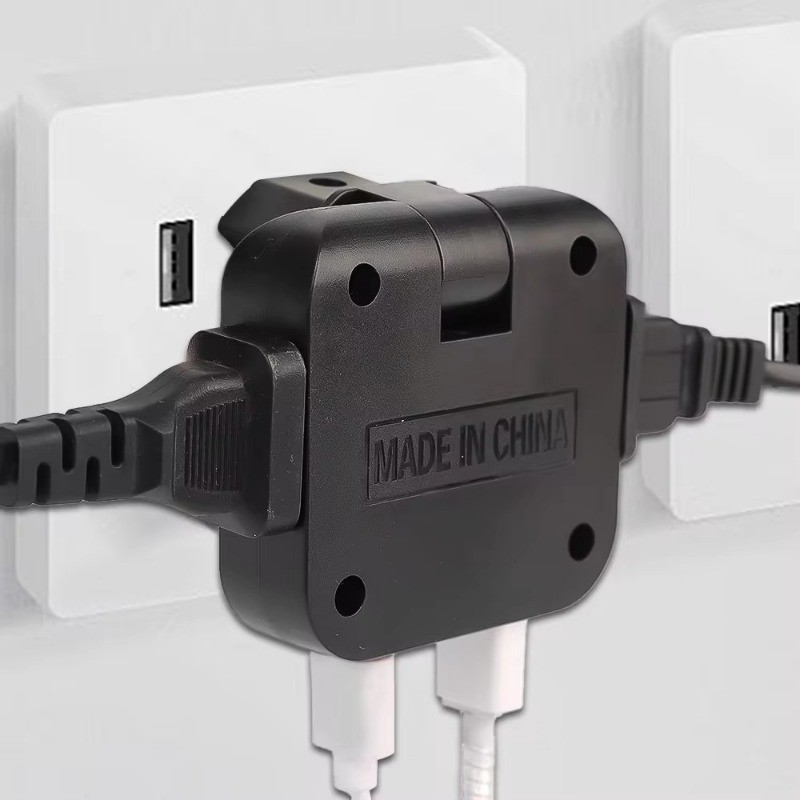 Phích cắm EU - Ổ cắm AC - Phích cắm EU xoay 180 độ - Bộ chuyển đổi ổ cắm USB sang EU 4 trong 1 - Ổ cắm chuyển đổi ổ cắm không dây Mini Mini đa lỗ - Ổ cắm mở rộng Ổ cắm AC