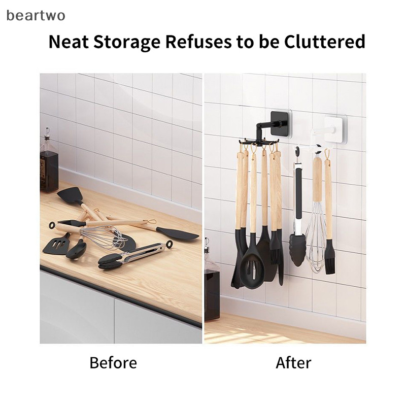 < Beartwo > Móc Nhà Bếp Đa Năng Móc Xoay 360 Độ Giá Để Sắp Xếp Và Bảo Quản Thìa Móc Treo Cho Tiện Ích Nhà Bếp Đẹp