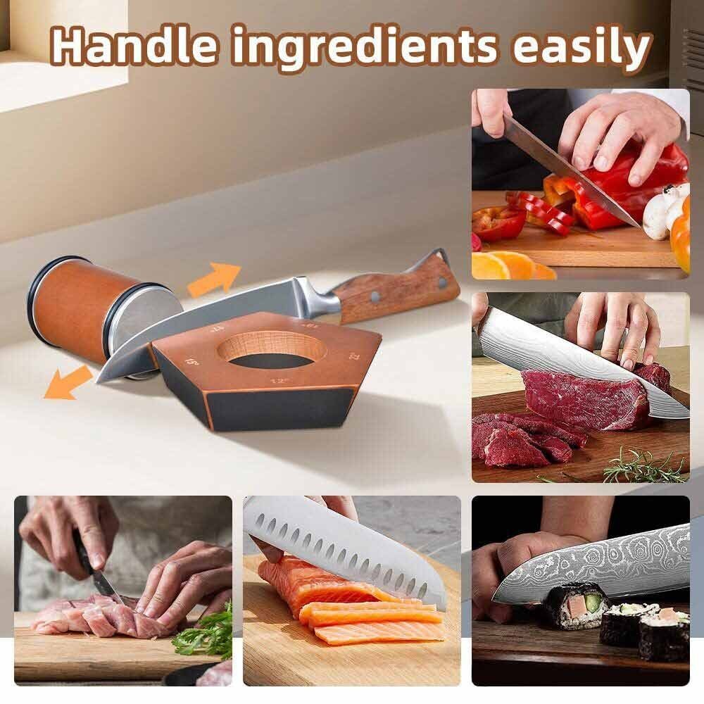 Rolling Knife Sharpener Magnetic Knife Holder Diamond Sharpening Stone Kit with 5 Degrees Angle Roller Kitchen Accessory