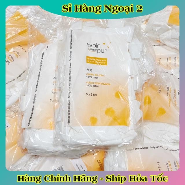 Bông Tẩy Trang Pháp Tetra Medical Carrés De Coton 500 và 600 miếng Le Soin Làl'état Pur