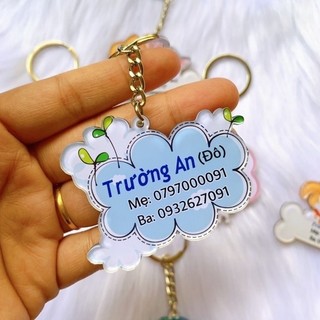 Móc khoá thương hiệu, in bảng tên treo balo cho bé ngộ nghĩnh dể thương AC.GIFT