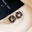 Nữ Bông Tai Dark Zircon Vòng Tròn Phong Cách Retro Edgy Thích Hợp Thời Trang Hàng Ngày