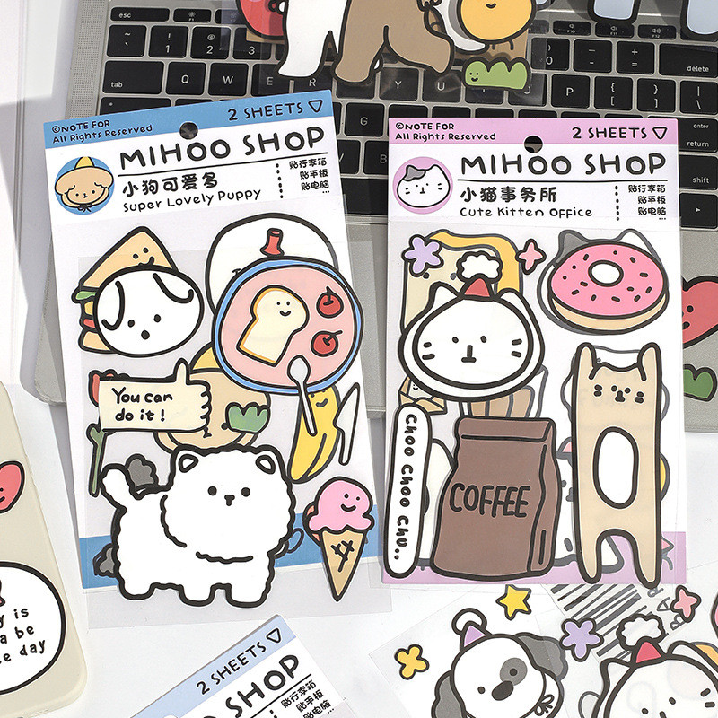 Stickers - Set 2 Tờ Nhãn Dán Hoạt Hình MIHOO SHOP Note For Dán Trang ...
