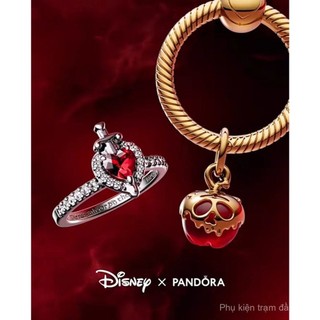 Hàng hóa tại chỗ [2024 Mới] Nhẫn Nữ Hoàng độc ác Disney/Nhẫn kim cương đỏ 925 bạc nữ