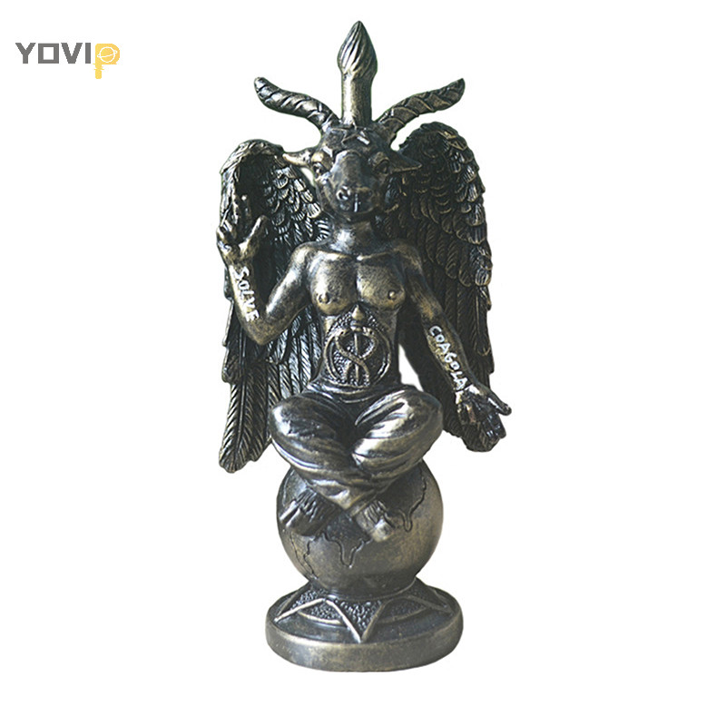 Yovip Baphomet Thần Dê Của Mendes Tượng Nhà Thờ Satan Sabbatic Dê Thần tượng Baphomet Nhựa Satanic Huyền bí Thần còi Dê VN