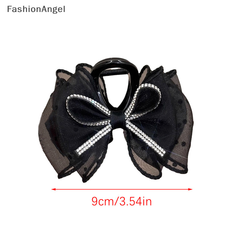 Fashionangel Lưới Thanh Lịch Nơ Kẹp Tóc Nữ Đuôi Ngựa Vuốt Kẹp Lấp Lánh Kim Cương Giả Kẹp Tóc Bé Gái Mũ Đội Đầu Phụ Kiện Tóc Quà Tặng TH