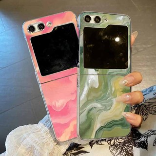 Họa Tiết Đá Cẩm Thạch Trong Suốt Vỏ Điện Thoại Cho Samsung Galaxy Z Flip 6 Flip 5 Flip 4 Flip 3 5G Cứng PC Gấp Dành Cho Samsung Z Flip6 Flip5 Flip4 Flip3