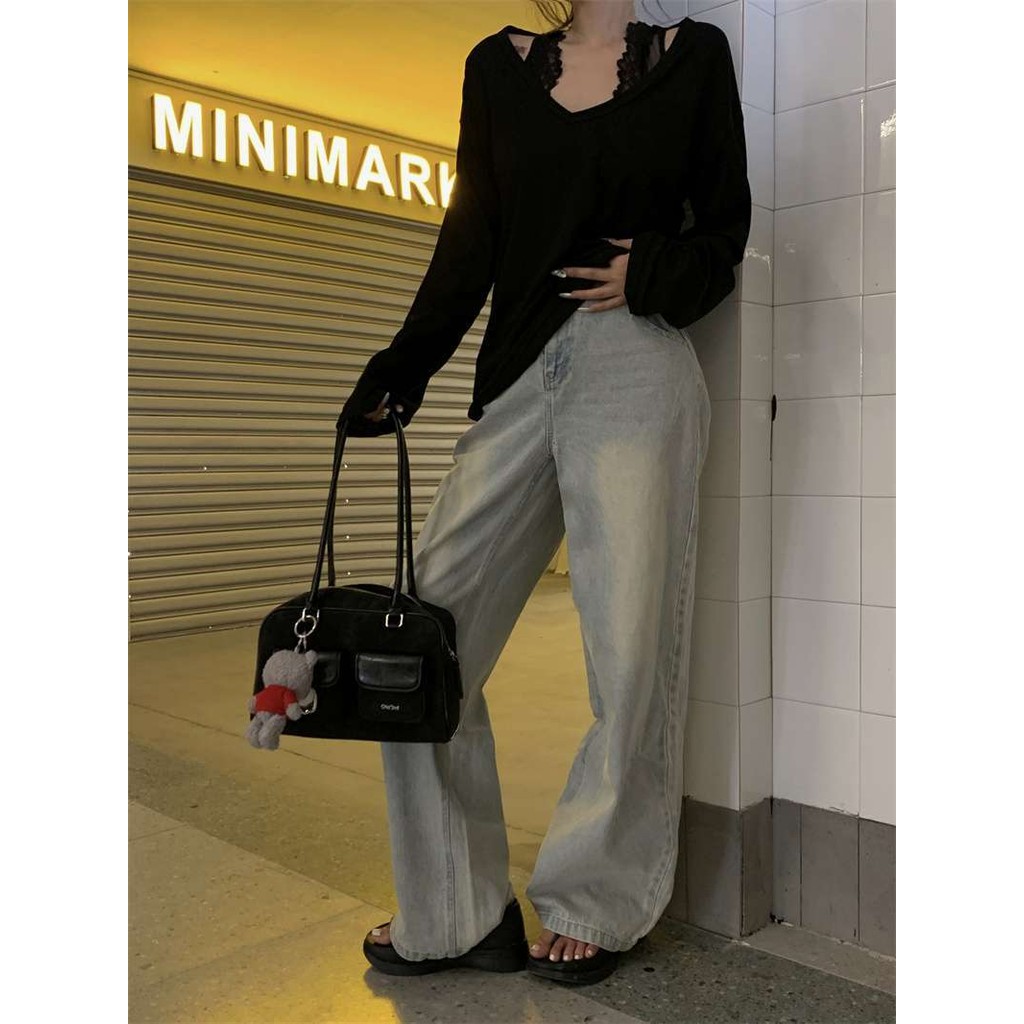 Milyfashion Lớp Phù Hợp Với Lớn Cổ Chữ v Vest Ren Đáy Kem Chống Nắng Slim-Fit Áo Gợi Cảm See-Thr