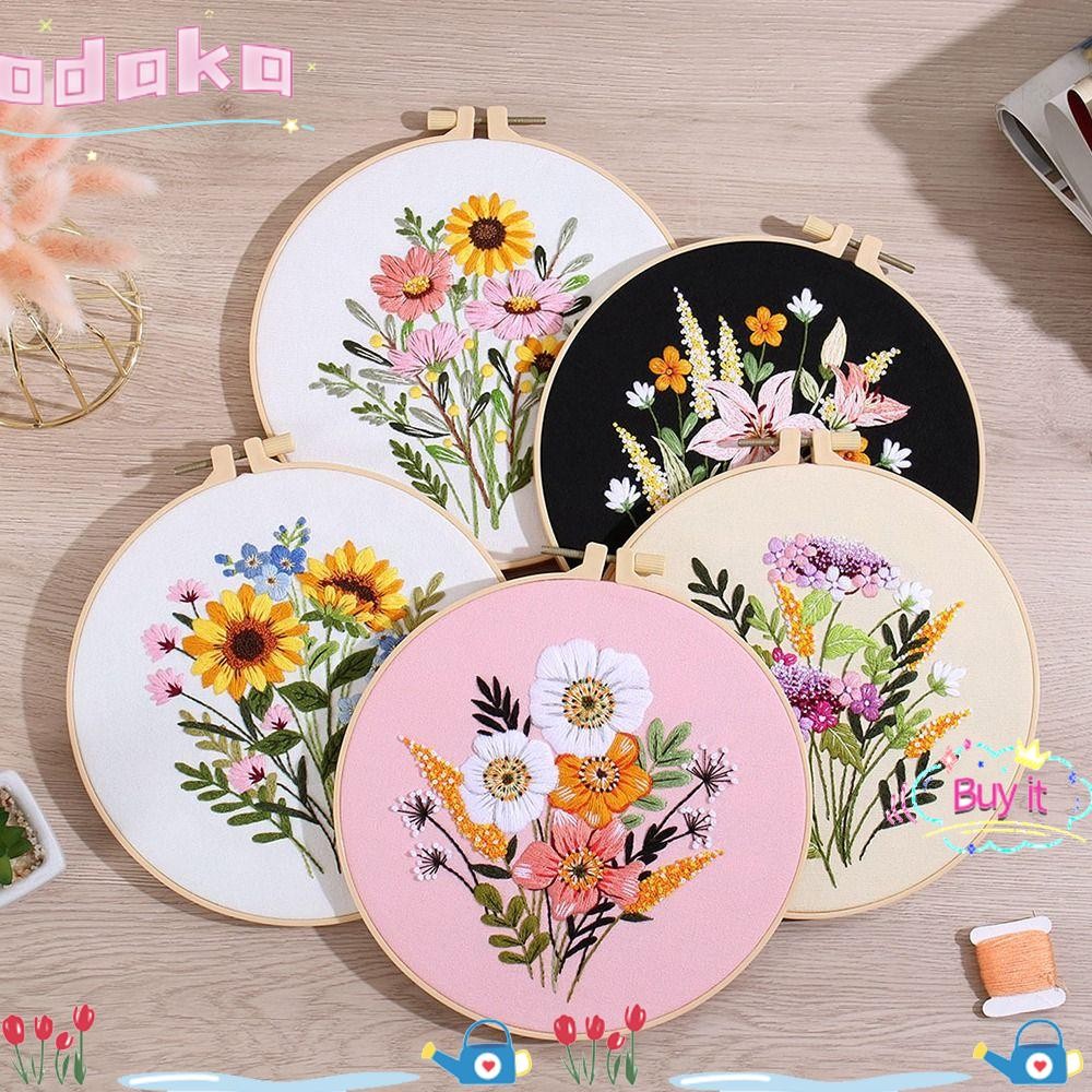 ODAKA Thêu Thực Hành Bộ, Thêu Hoop Kim Đấm Hoa Thêu Phụ Kiện May Trang Trí Handmade DIY Bộ Dụng Cụ Thêu Trang Trí Nhà Cửa