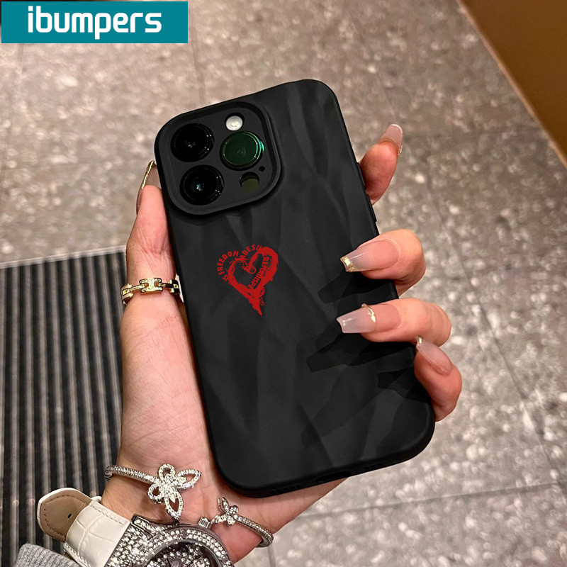 ibumpers Ốp Lưng iPhone Xinh Hàn Quốc Hình Trái Tim In Hình  Ốp Điện Thoại nhám Dày Dặn Silicon Mềm Chống Sốc Chống Bẩn Cho Iphone 15 14 12 13 11 Pro Max IP 7 8 Plus Iphon X XS XR