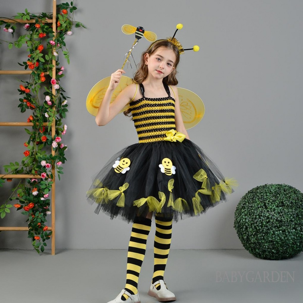 / / -2-12 Tuổi Trẻ Em Bé Gái Halloween Ong Trang Phục Hóa Trang Không Tay Vải tuyn Đầu Chân Ấm Cây Đũa Phép Cánh Bộ Cho Tiệc Sân Khấu