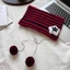 Mũ ác quỷ ngôi sao CHEESELY, Mũ beanie Y2K sọc Y2K dễ thương, móc tai mèo mèo dễ thương mùa thu đông