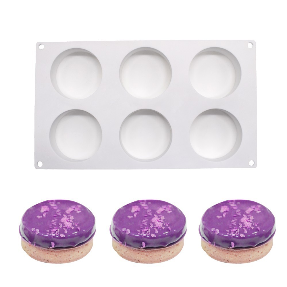 6 Khoang Phẳng Hình Trụ Khuôn Bánh Silicon Swear Mousse Món Tráng Miệng Khuôn Tự Làm Khuôn Nướng Bánh Xà Phòng Handmade Khuôn Nến Hương Liệu Thạch Cao Khuôn Nướng Khuôn Dụng Cụ