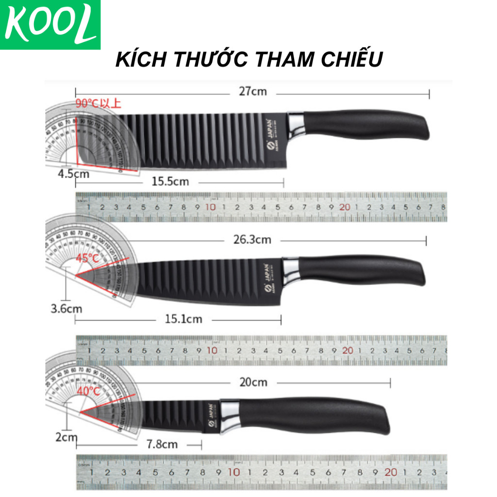 Dao làm bếp Nhật bộ 5 trong 1 đa năng KOOL ASAKH