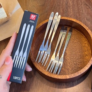 Set 10 dĩa inox cao cấp ăn trái cây bánh ngọt hải sản tiện lợi #A162