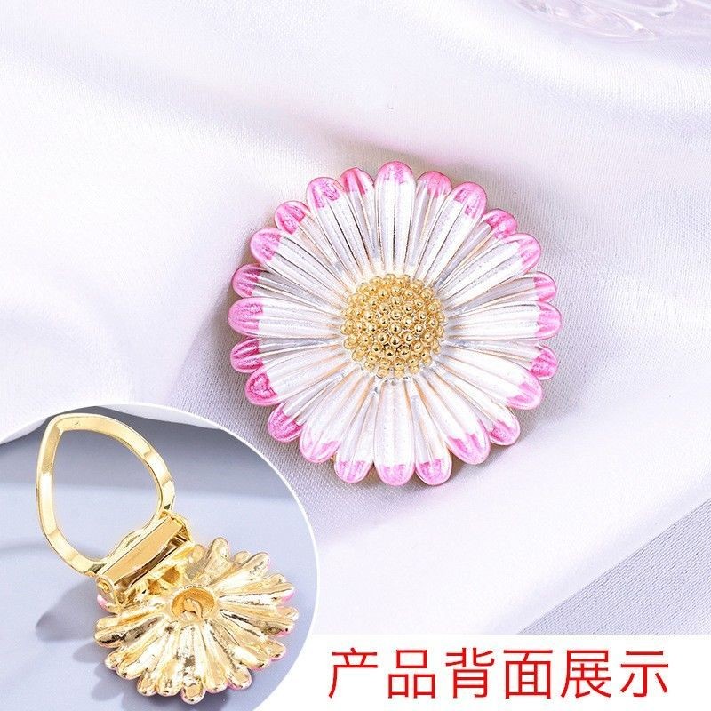 Trâm cài áo Khăn lụa hoa cúc nhỏ Trâm cài áo góc khăn quàng cổ hai mục đích cho Nữ Vòng thắt nút hoa cúc khí chất dễ phối đồ phụ kiện kẹp hợp thời trang
